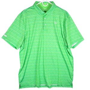 Good Good Golf Polo Shirt Mens XL Green Geometric Short Sleeve Performance